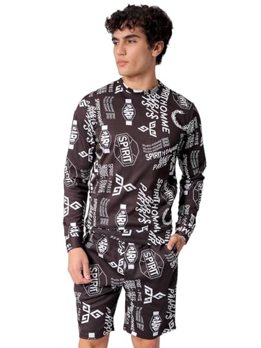 The Indian Garage Co Mens Regular Fit Abstract Crew Neck & Co-ords Set
