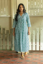 Fabnex Cottan Regular Women Kurta Set (K-81-Blue-L_Blue