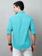 Tee Projekt Mens Solid Regular Fit Shirt (Tee Pin4_Aqua Sky Blue