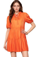 RARE Womens Viscose Fit and Flare Mini Dress (EP8091AMC_Orange