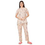 Sweet Dreams Women Printed Pyjama Set Cream