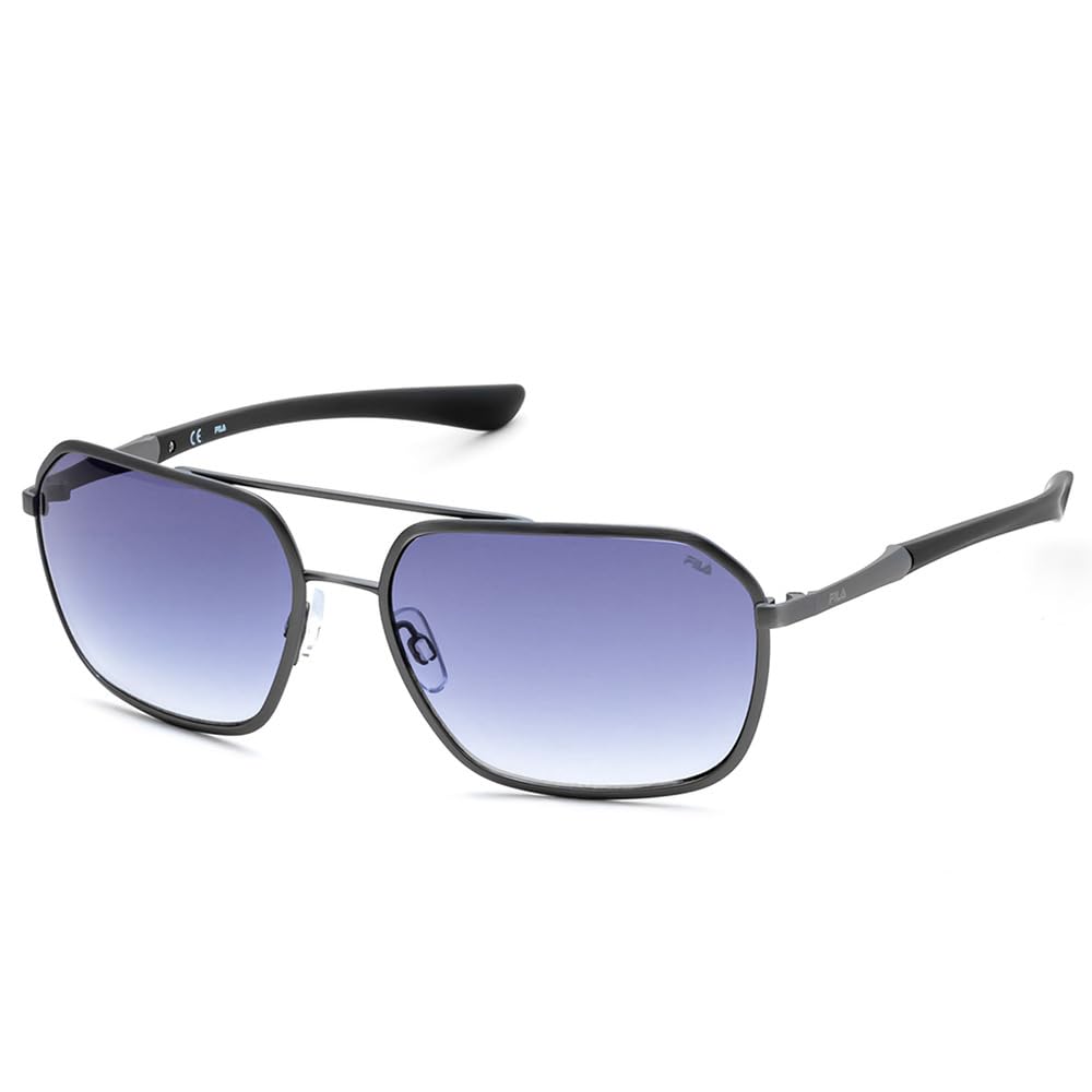 Fila 100% Uv Protected Gradient Sunglasses For Men With Grey Alloy Metal Frame And Blue Colored Lens 59