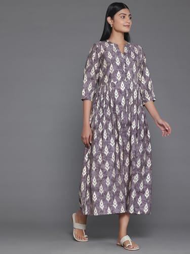 Libas WomenS Silk Fit And Flare Maxi Dress (26932_Mauve