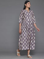 Libas WomenS Silk Fit And Flare Maxi Dress (26932_Mauve