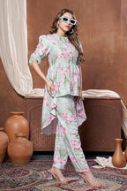 Leriya Fashion Women'S Rayon Floral Regular Western Co-Ord Set (Lf-W1936&Tr958_Green_Xl)