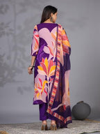 ANNI DESIGNER Womens Rayon Blend Printed Straight Kurta with Pant & Dupatta (KHISSU Violet_L_Violet_Large)
