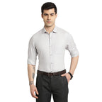 Turtle Men 100% Cotton Grey Solid Slim Fit Formal Shirts