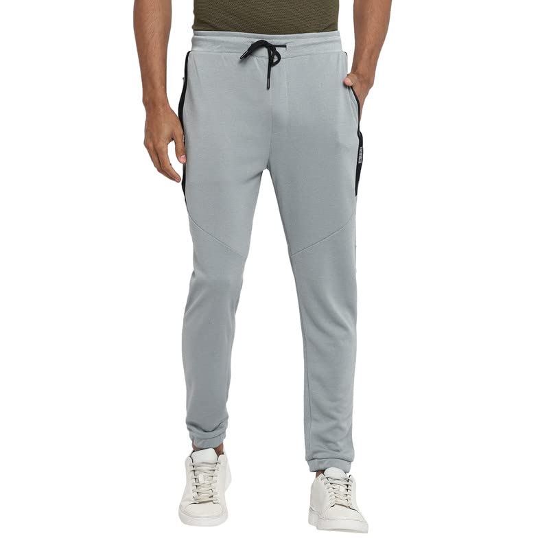 Turtle Men Grey Melange Solid Joggers