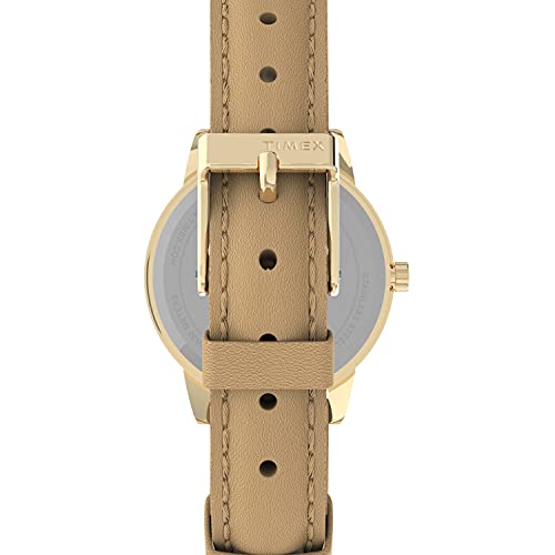 Timex Women's Easy Reader 30mm Watch - Gold-Tone Case Cream Dial with Tan Leather Strap