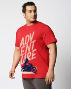Bewakoof MenS Graphic Printed Oversized Plus Size T-Shirt_625693_Red_4Xl