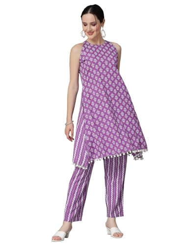 Stylum Womens Ethnic Motif Printed Rayon Co-Ord Set (Cstangopurple42_Purple, Xl)