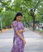 ANNI DESIGNER Womens Viscose Chanderi Floral Straight Kurta (Godavari-CLRS_Blue_Large)