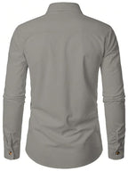 Trillmixa MenS Polyester Shirt With Spread Collar Neck Full Sleeves Two Side Pockets Solid Pattern Relaxed Fit And Standard Len