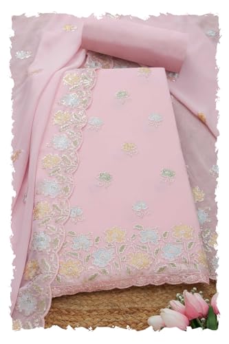 Soch Women Georgette Floral Print Unstitch Dress Material with Sequins