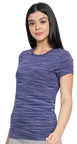 Lyra Pure Cotton Round Neck Space Dyeing T-Shirt For Women