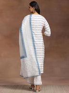 Libas WomenS Cotton Blend Kurta Set (35365_Off White