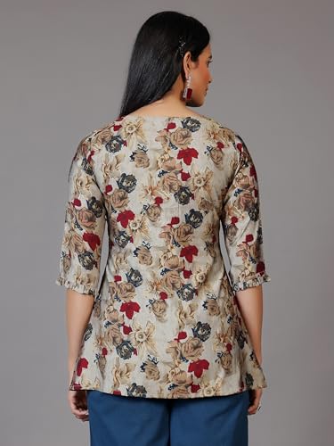 Libas Multi Printed Silk Blend A-Line Kurti