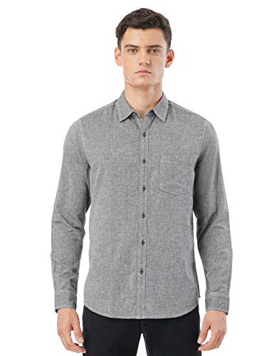 FYLTR Mens Solid Regular Fit Shirt (FYLSS23MS-015_Feelin Grey XXL)