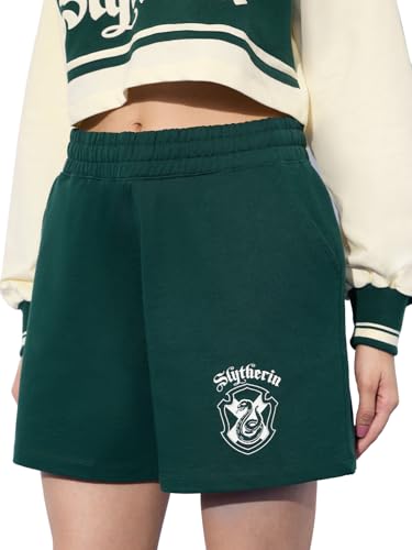 The Souled Store Harry Potter: Slytherin Prefect Women and Girls Elasticated Green Graphic Printed Regular Fit Above The Knee Co
