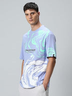 Bewakoof MenS Typography Oversized T-Shirt_582785_Purple_Xl