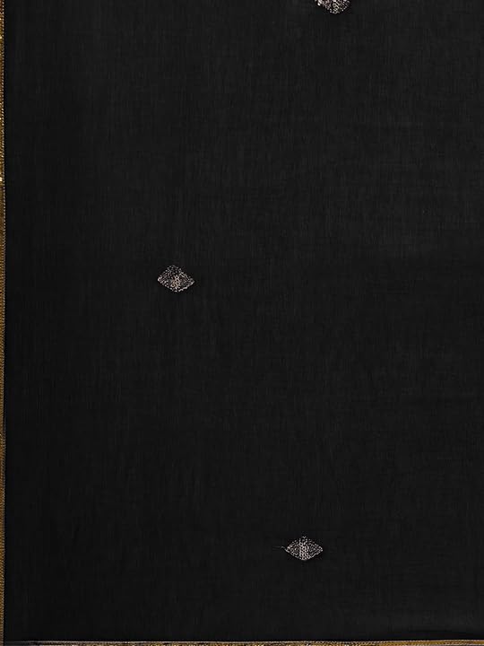 ANNI DESIGNER Ladies Cotton Blend Dupatta Kurta Trousers, Black, 5XL