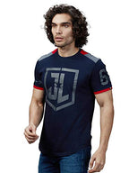 The Souled Store | Justice League Logo Mens And Boys | Graphic Printed Cotton 100% | Drop Cut Round Neck Navy Blue Color T-Shirt