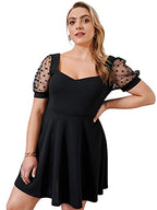 OM SAI LATEST CREATION Womens Lycra Women Western Dresses Regular Fit Fit and Flare (OSLC-WD1118_Black_L)