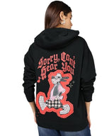 Bewakoof Official Disney Merchandise Goofy WomenS Graphic Print Oversized Fit Full Sleeve Hooded Fleece Hoodies_694308_Black_S
