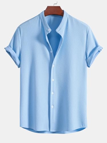 Greciilooks For Casual Stylish Textured Regular Formal Shirt | MenS Solid Slim Fit