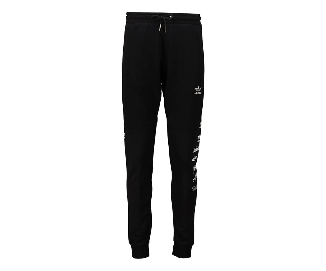 adidas Originals Sticker Pack Jogger Mens Active Pants Size L, Color: Black/Black/White