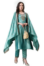 Pratham Blue WomenS Silk Embroidered Straight Kurta Palazzos With Dupatta |Kurta Set For Women |Women Kurta |Women Embroidered 