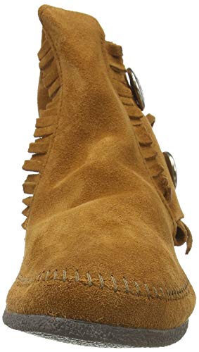Minnetonka Mens Two Button Hardsole Boot, Brown, Size 8