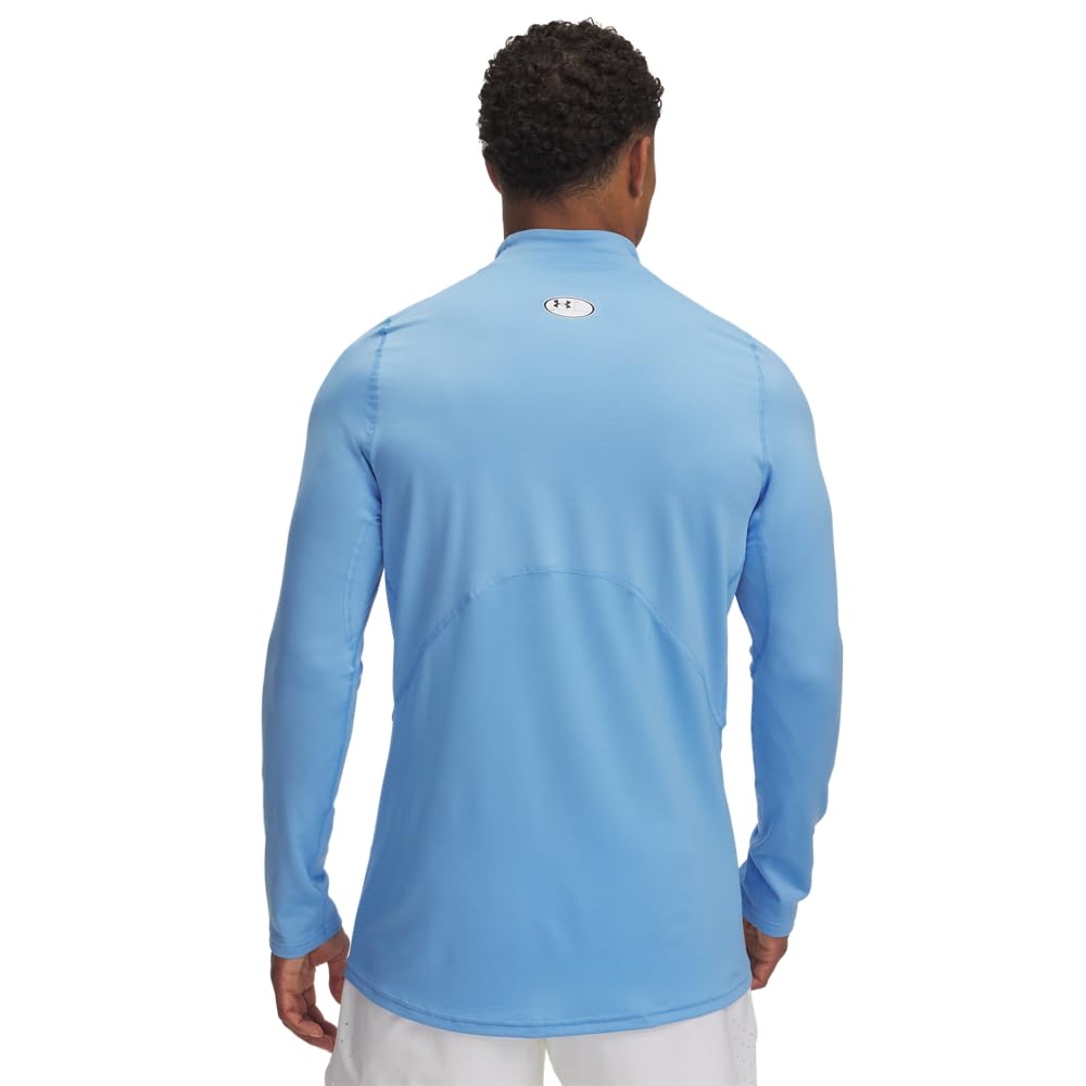 Under Armour Men's ColdGear Fitted Mock, Carolina Blue/White, 3XL