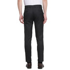 Turtle Men Poly-Viscose Black Solid Slim Fit Formal Trouser