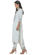 Soch Womens Off White Rayon Embroidered Kurta Set With Thread Work