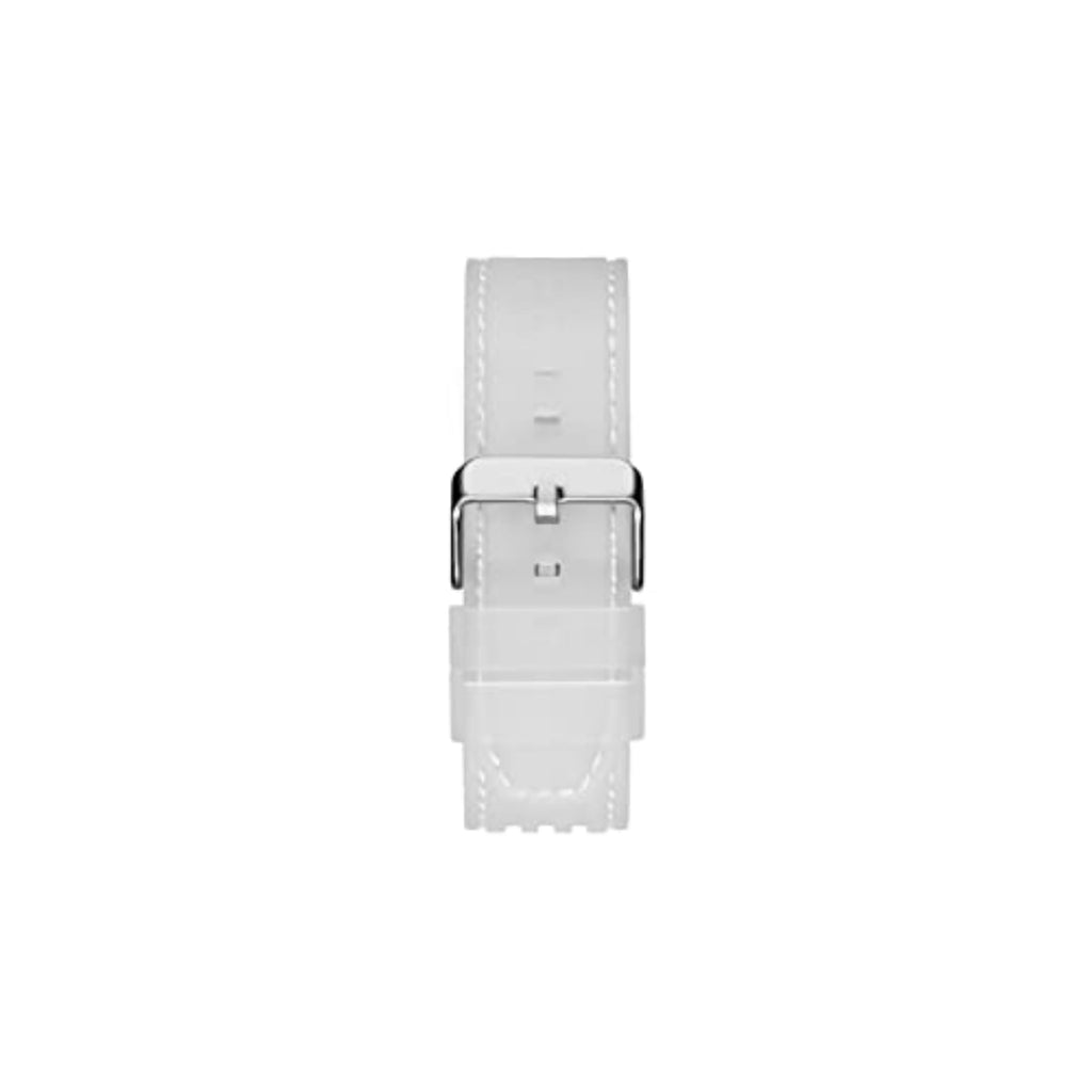 GUESS Mens 44 mm Watch - Clear Strap Rainbow Dial Clear Case