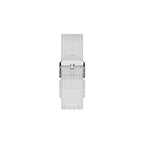 GUESS Mens 44 mm Watch - Clear Strap Rainbow Dial Clear Case