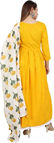 Stylum WomenS Solid Rayon Flared Kurta Dupatta Set