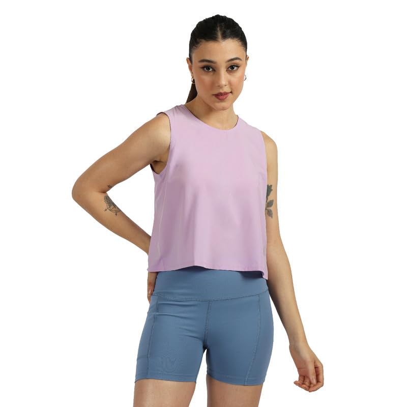 Do It All Tank | Back Mesh Panel for Ventilation | Relaxed fit | High Neck | Side Slits | Anti Odor + Sweat Wicking