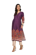 Soch Womens Wine Muslin Blend Ethnic Motifs Kurta With Sequence Work