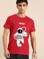Bewakoof MenS Nasa Printed 100% Cotton T-Shirt - Regular Fit, Round Neck, Half Sleeves