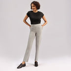 BlissClub Women Ultimate Straight Pants -Tall| Pintuck Design | No-Dig Waistband | Trousers for Women | 2 Zippered Pockets