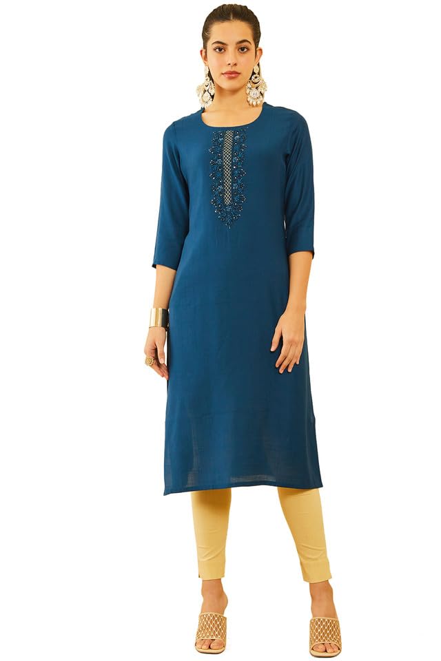 Soch Women Viscose Kurta with Beads