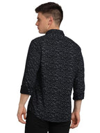 Turtle Men 100% Cotton Slim Fit Black Casual Shirt