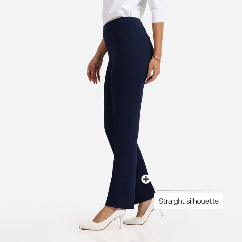 BlissClub Ultimate Straight Pants - Lite - Tall Above 55, Straight Silhouette, Stretchy, Comfortable, Back Pocket