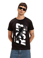 Bewakoof Official Marvel Merchandise Mens Graphic Printed Regular Fit Half Sleeve Round Neck Cotton T-Shirt_ 605515_Black_XL