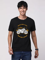 ADRO Mens Royal Bike Design Printed 100% Cotton T-Shirt - Regular Fit, Printed T-Shirts for Men (RN24-RYL-BL_Black_L)