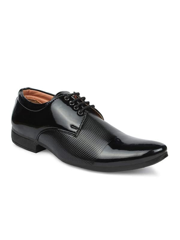 FASHION VICTIM Mens Patent Leather Formal shoesfor Mens Formal Shoes Black 10