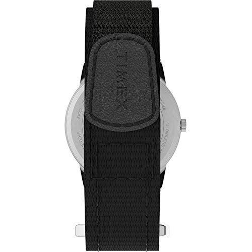 Timex Men's Easy Reader 35mm Watch - Silver-Tone Case White Dial with Black FastWrap Strap