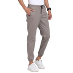 Turtle Men Cotton Stretch Grey Solid Jogger Fit Casual Trouser